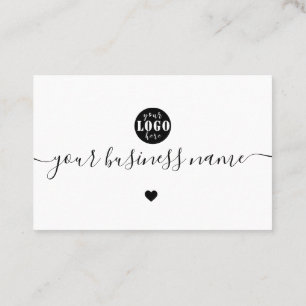 modern black and white custom logo thank you  business card