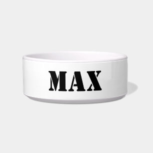 Modern black and white custom name text monogram bowl