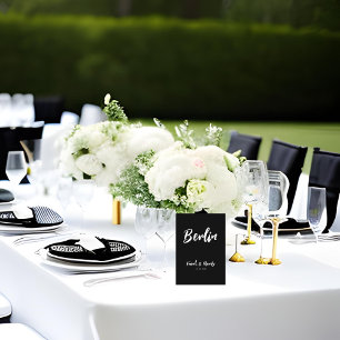 Modern Black and White Custom Wedding Table Name Number