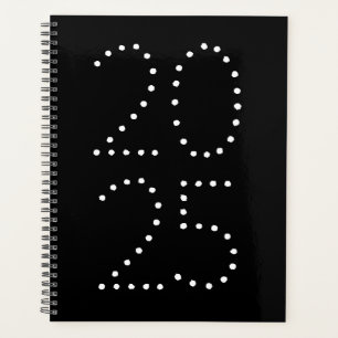 Modern black and white custom year typography planner