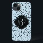 Modern Black and White Dalmatian Spots Monogrammed iPhone 13 Case<br><div class="desc">This modern pattern of Dalmatian like spots is on trend and a very cool way to add animal print to your life. Don't forget to personalise the three-letter monogram! ©2014 all rights reserved.</div>