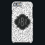 Modern Black and White Dalmatian Spots Monogrammed Tough iPhone 6 Case<br><div class="desc">This modern pattern of Dalmatian like spots is on trend and a very cool way to add animal print to your life. Don't forget to personalise the three-letter monogram! ©2014 all rights reserved.</div>