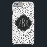 Modern Black and White Dalmatian Spots Monogrammed Tough iPhone 6 Case<br><div class="desc">This modern pattern of Dalmatian like spots is on trend and a very cool way to add animal print to your life. Don't forget to personalise the three-letter monogram! ©2014 all rights reserved.</div>