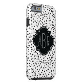 Modern Black and White Dalmatian Spots Monogrammed Case-Mate iPhone Case (Back/Right)