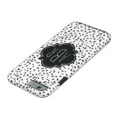 Modern Black and White Dalmatian Spots Monogrammed Case-Mate iPhone Case (Bottom)