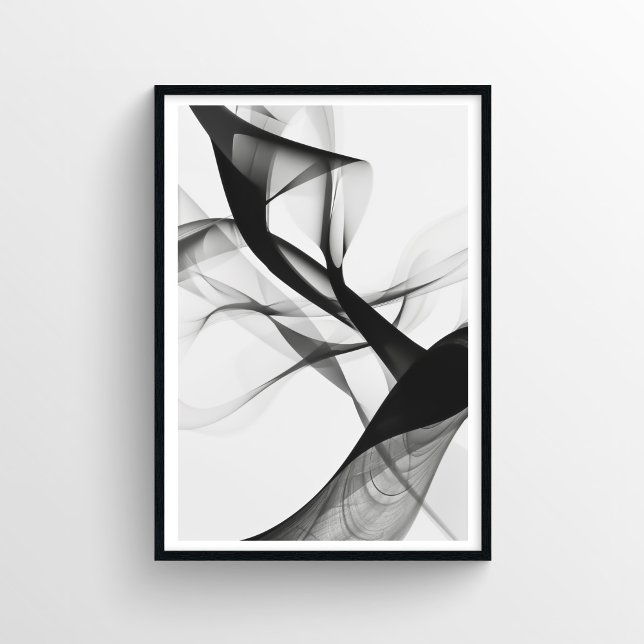 Modern Black and White Digital Art  Poster (Creator Uploaded)