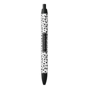 Modern Black and White Dot Background Custom Ink Pen