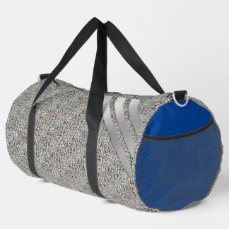 Modern black and white duffle bag