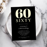 Modern Black and White Elegant 60th Birthday<br><div class="desc">Modern Black and White Elegant 60th Birthday</div>