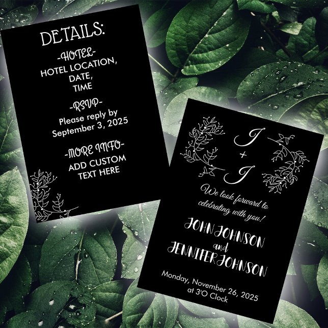 Modern Black And White Elegant Simple Wedding Invitation (Creator Uploaded)