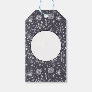 Modern Black and White Floral Gift Tags