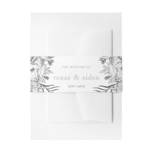 Modern black and white floral