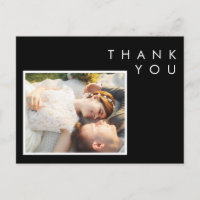 Modern Black And White Font Photo Thank You