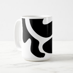 Modern Black and White Freeform Pattern Coffee Mug