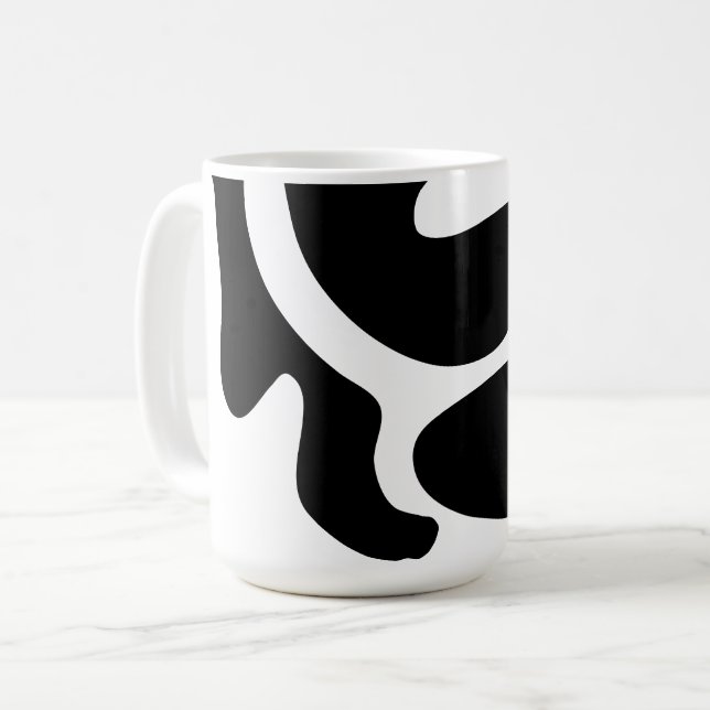 Modern Black and White Freeform Pattern Coffee Mug (Front Left)