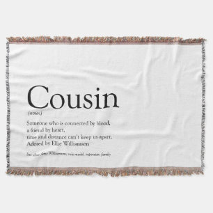 Modern Black and White Fun Cool Cousin Throw Blanket
