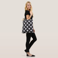 Modern Black and White Geometric Weave Pattern
