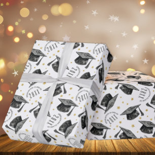 Modern Black and White Graduate Class Of 2024 Wrapping Paper