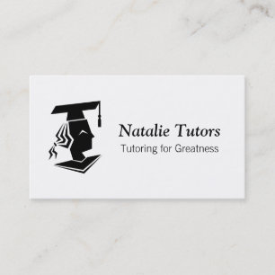 Modern Black and White Graduate Personal Tutoring Business Card
