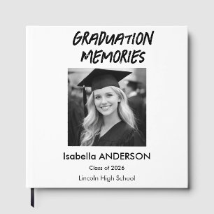 Modern Black and White Graduation Party Guest Book