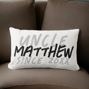 Modern Black and White Grunge For The Cool Uncle Lumbar Cushion