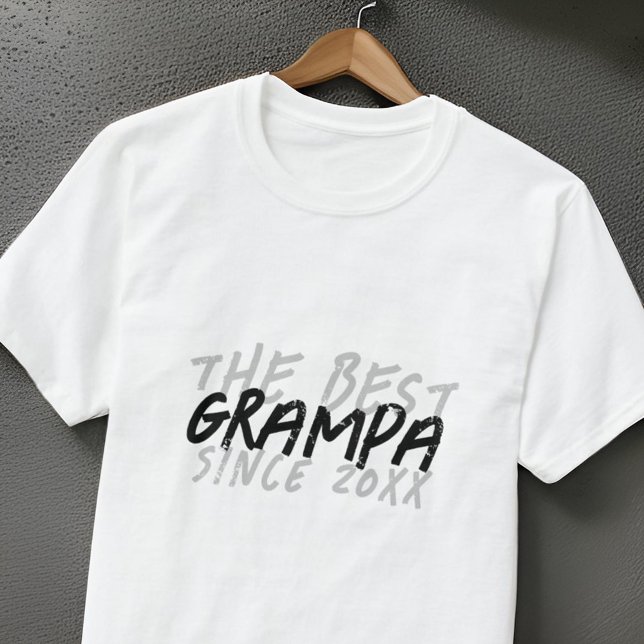 Modern Black and White Grunge The Best Grampa T-Shirt (Creator Uploaded)