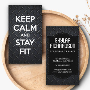 Modern Black and White Gym and Fitness Trainer Business Card