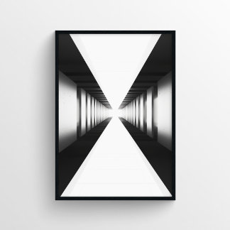 Modern Black and White Hallway in Minimalist Poster