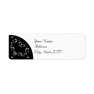 Modern Black and White Heart Return Address