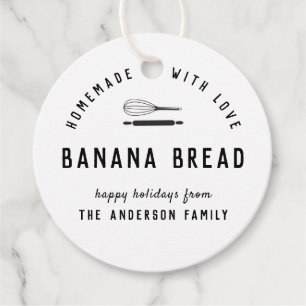 Modern Black and White Holiday Baking Gift Classic Favour Tags