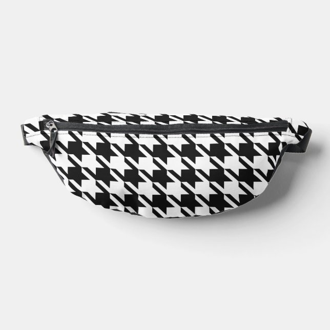 Modern Black And White Houndstooth Bum Bags (Lay Down)
