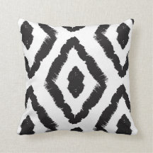 Modern Black and White Ikat Abstract Graphic