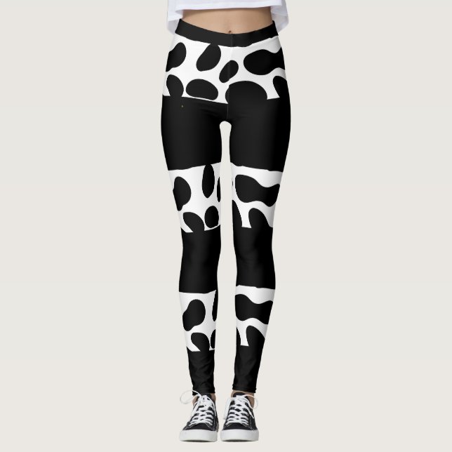 Modern  Black and White  Leggings (Front)