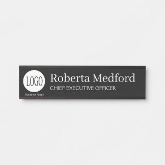 Modern Black and White Logo Door Sign Name Plate