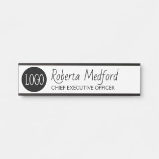 Modern Black and White Logo Door Sign Name Plate