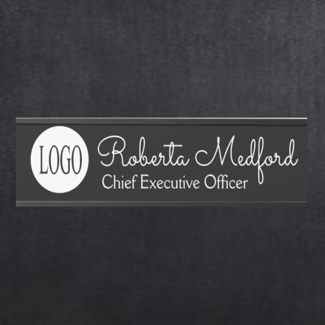 Modern Black and White Logo Door Sign Name Plate (Creator Uploaded)