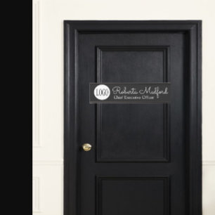 Modern Black and White Logo Door Sign Name Plate