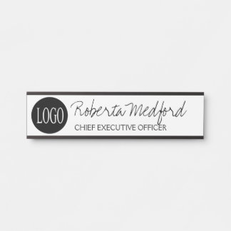 Modern Black and White Logo Door Sign Name Plate