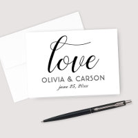 Modern Black and White Love Wedding Monogram