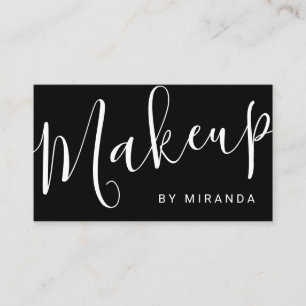 Modern Black and White Makeup Artist Appointment Card