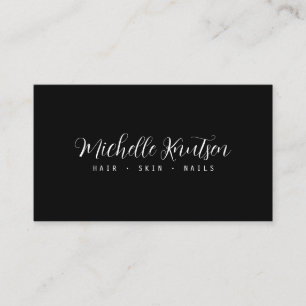 Modern black and white Makeup Artist Hair Salon  Business Card