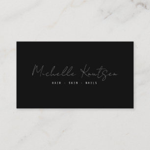 Modern black and white Makeup Artist Hair Salon  Business Card