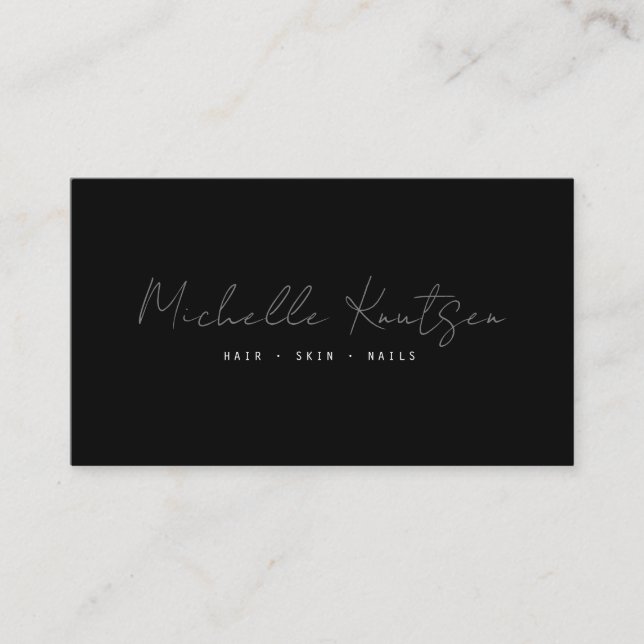 Modern black and white Makeup Artist Hair Salon  Business Card (Front)