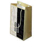 Modern Black and White Marble , Gold Monogram