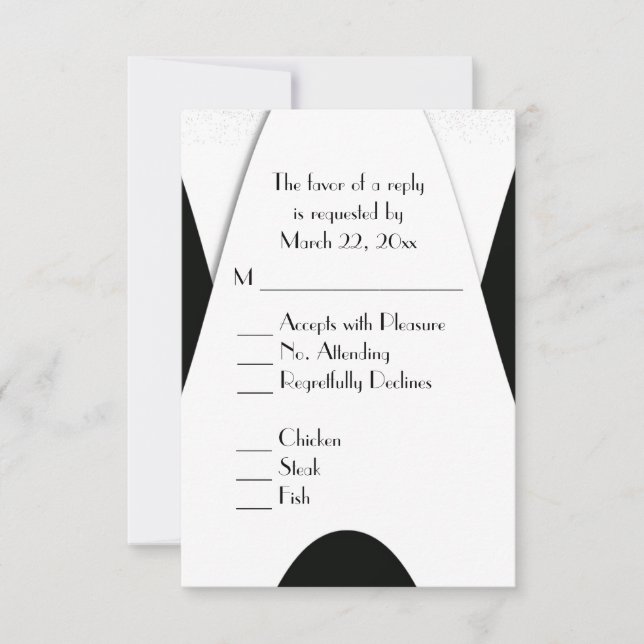 Modern Black and White Menu Choice (Front)