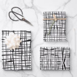 Modern Black and White Mesh Fenced Design Wrapping Paper Sheet<br><div class="desc">The customisable gift wrap showcases a sleek black and white line art design with a modern, minimalist pattern. Perfect for various occasions like birthdays, housewarming gifts for new homeowners, retirement celebrations, and more, its captivating mesh-fence style adds an elegant touch to your gifting. © Wafa Y. Dahdal - All Rights...</div>