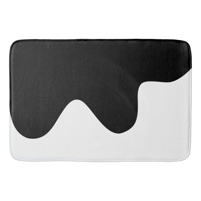 Modern Black and White Minimal Abstract art Bath Mat (Front)