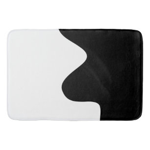 Modern Black and White Minimal Abstract art Bath Mat