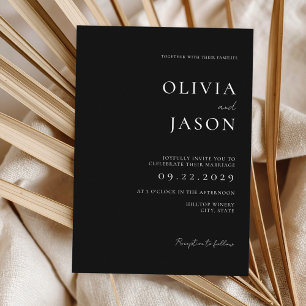 Modern Black and White Minimal Wedding Invitation