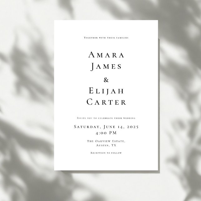 Modern Black and White Minimal Wedding Invitation (Creator Uploaded)